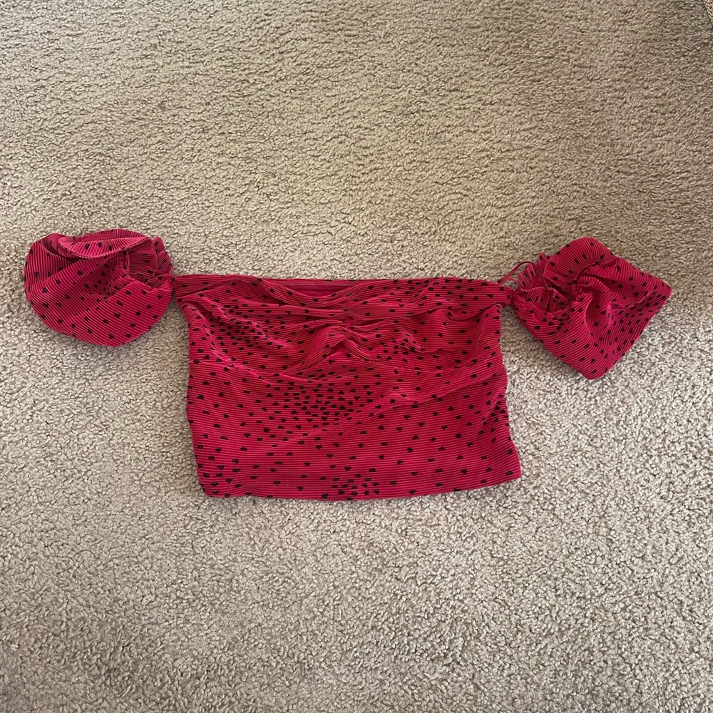 Express Red Flamenco Crop Top